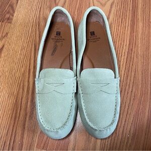 White Mountain Lt. green Suede Shoes! Driving Loafers, sz 11